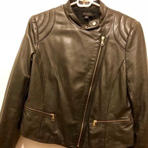 Ann Taylor moto leather jacket, size M